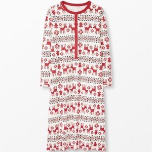 Hanna Andersson | Dear Deer Women’s Holiday Christmas Pajama Midi Henley Dress